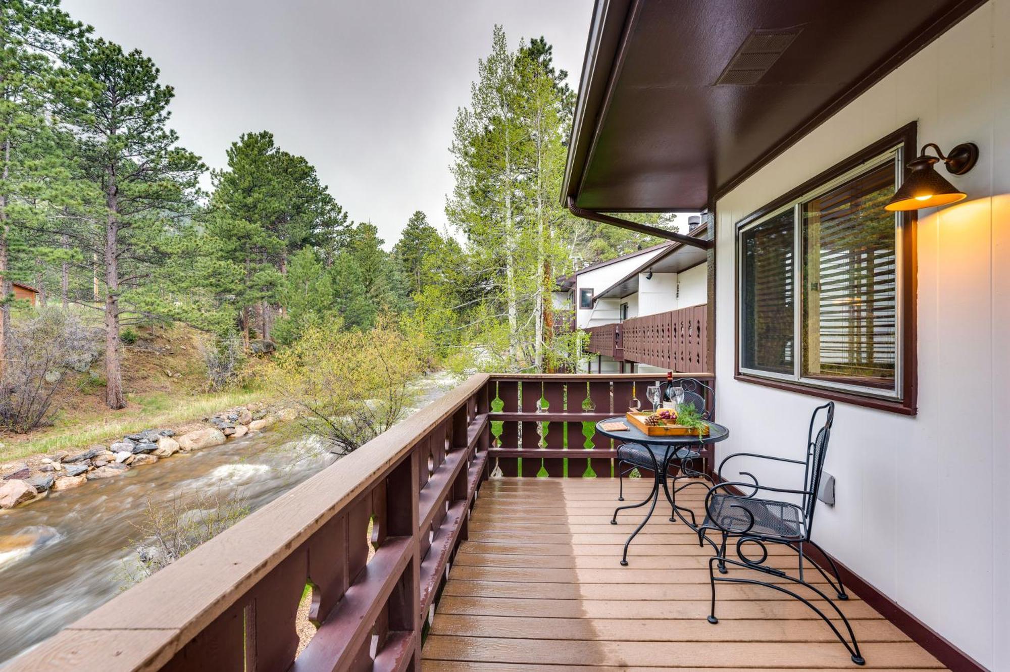 Estes Park Condo Rental Balcony With River Views! Exterior photo