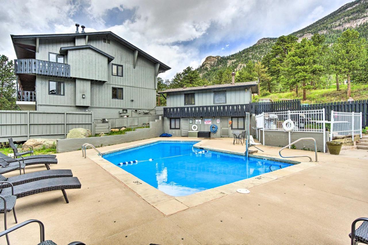 Estes Park Condo Rental Balcony With River Views! Exterior photo